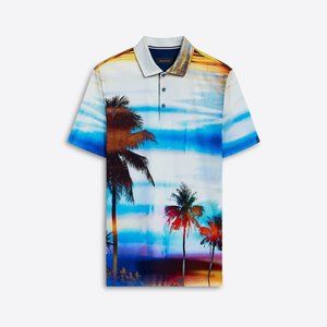 T Shirt Bugatchi Mens Size M Palm Trees Colorful